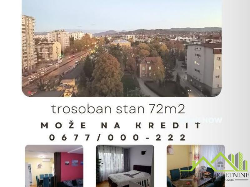 Niš, gradska bolnica, trosoban stan 72m2, može na kredit