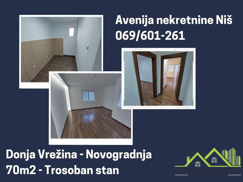 Donja Vrežina, Novogradnja, 70m2, Trosoban stan