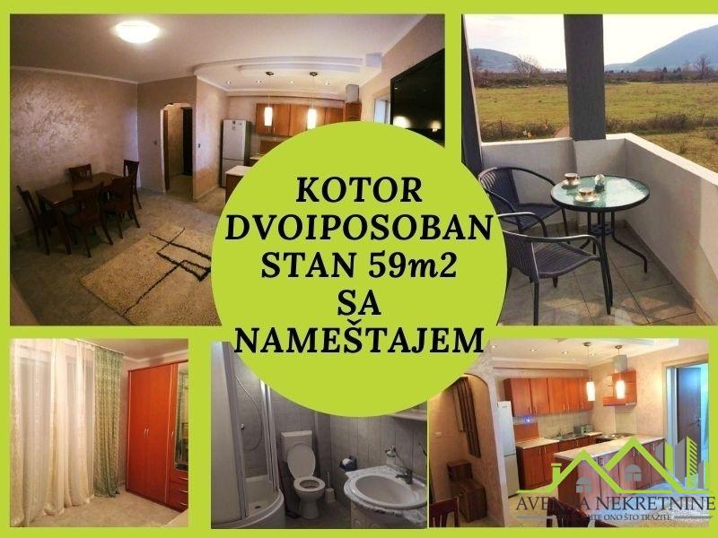 KOTOR – NASELJE LASTVA GRBALJSKA – DVOIPOSOBAN STAN 59m2 SA NAMEŠTAJEM