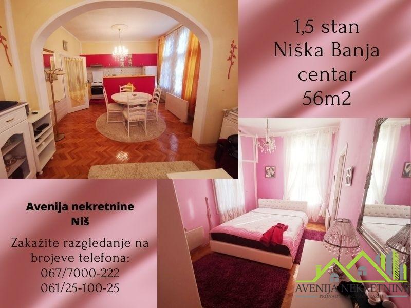 Niška banja,centar , jednoiposoban stan 56m2