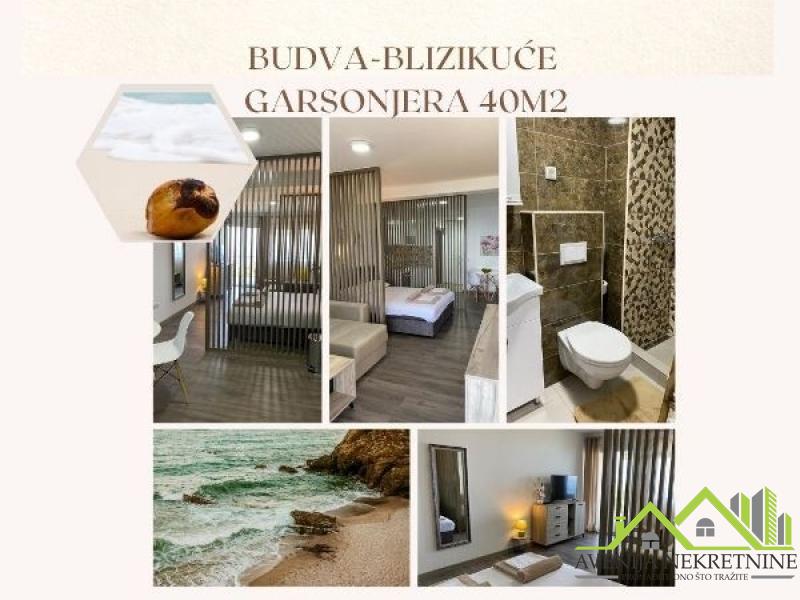 CRNA GORA – BUDVA – SELO BLIZIKUĆE – OPREMLJENA GARSONJERA 40m2