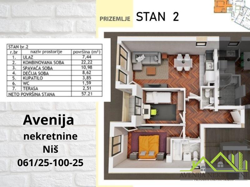 Stan u izgradnji 2,5 soban, Aplovac,Niš