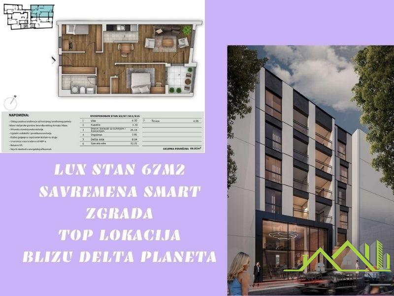 LUX STAN 67M2 U SMART ZGRADI BLIZU DELTA PLANETA - POVRAĆAJ PDV-a