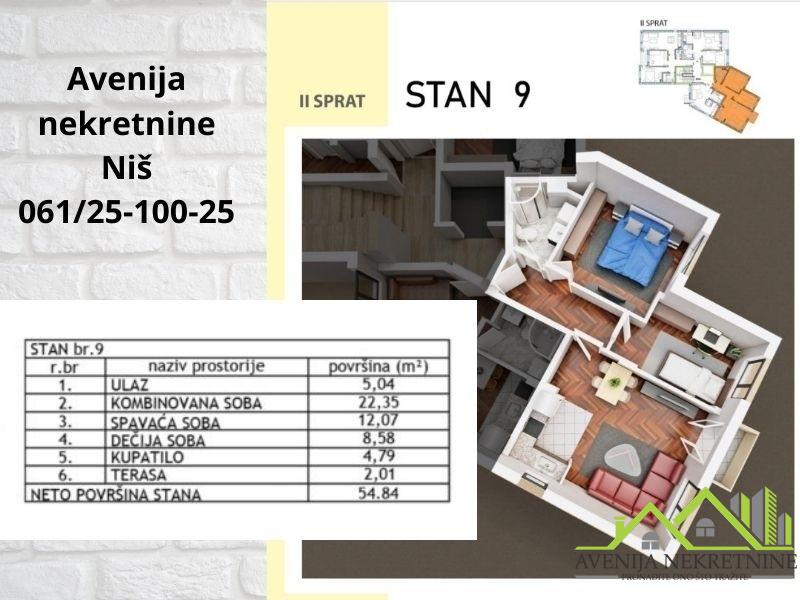 Stan u izgradnji 2,5 soban, Aplovac, Niš