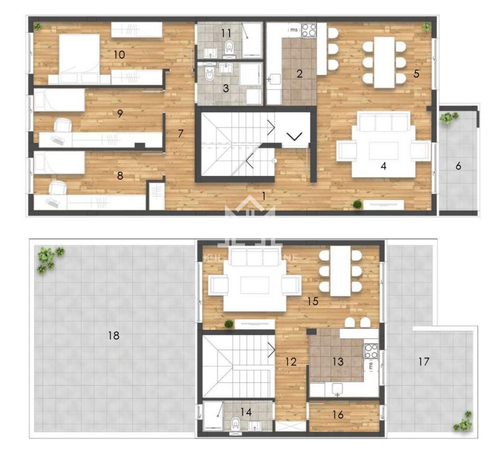 LUX vila, petosoban - duplex stan, 222m2 , Telep