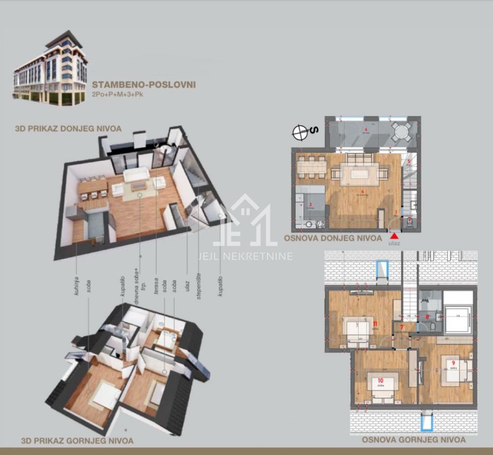 Četvorosoban - DUPLEX 107m2, 2 terase na krovu GRATIS, mogućnost dogovora oko cene