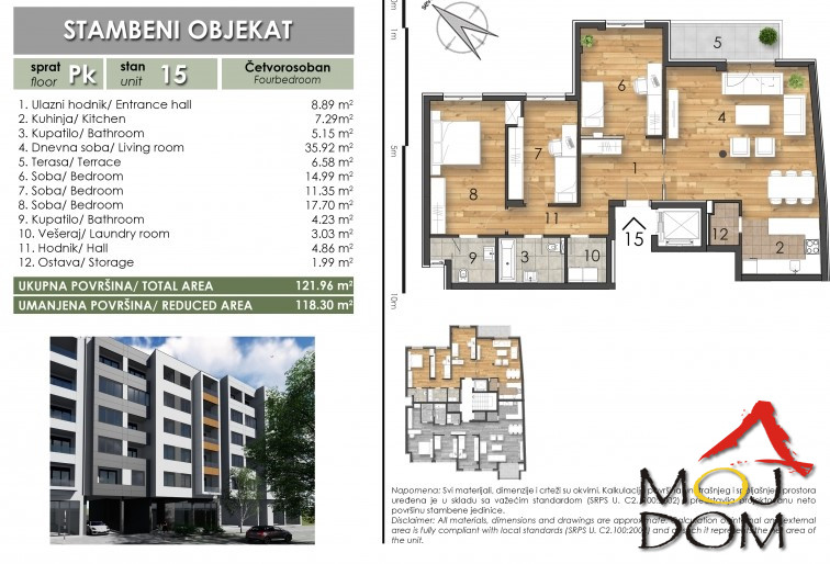 Stan,NOVI SAD,GRBAVICA,kv: 122, € 414700, ID: 1025770