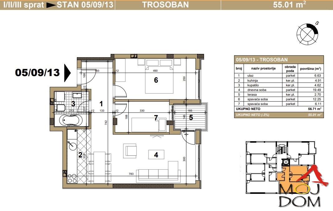 Stan,NOVI SAD,TELEP,kv: 55, € 136000, ID: 1028203