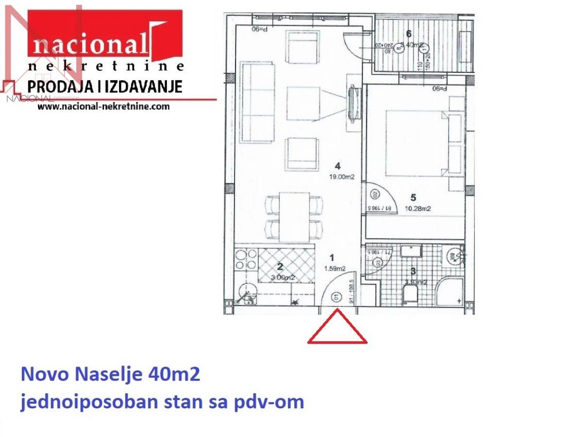 JEDNOIPOSOBAN STAN-NOVO NASELJE-POVRAT PDV.