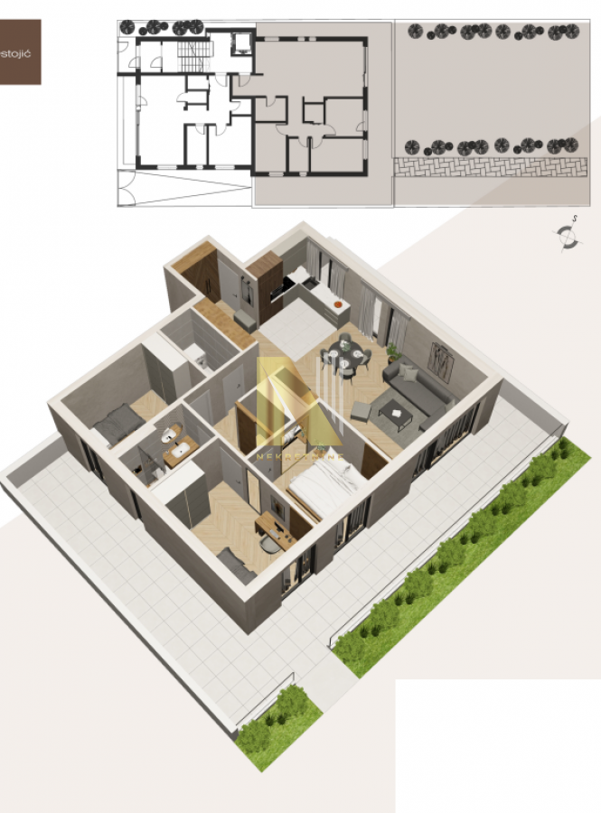 Urbana vila na Telepu, četvorosoban stan 89.33m2 + terasa od 58.03m2