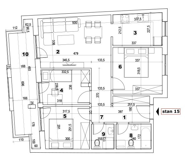 Stan,NOVI SAD,PODBARA,kv: 81.00, € 216900, ID: 1038727