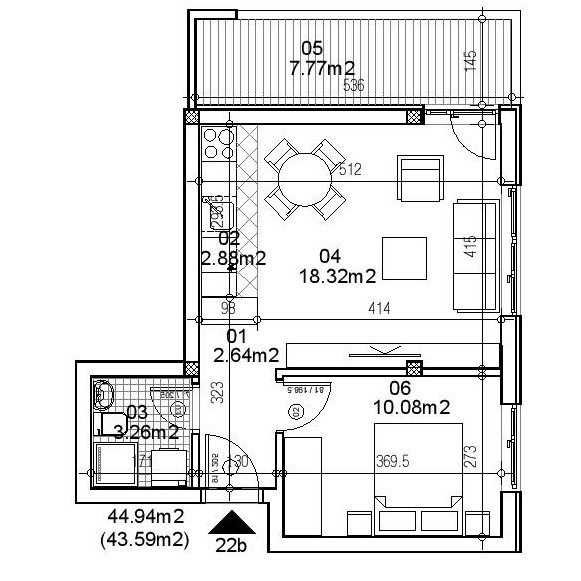 Stan,NOVI SAD,TELEP,kv: 40.35, € 87300, ID: 1039712