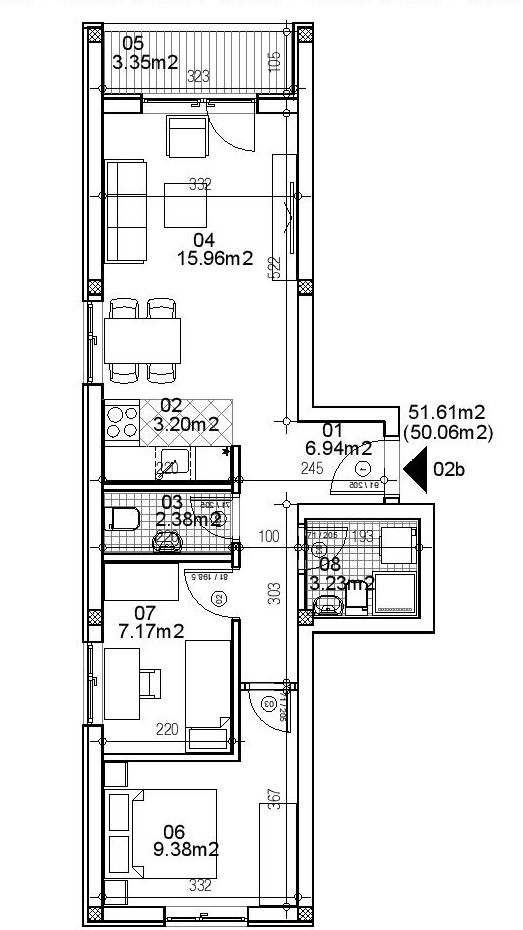 Stan,NOVI SAD,TELEP,kv: 50.00, € 108150, ID: 1039695