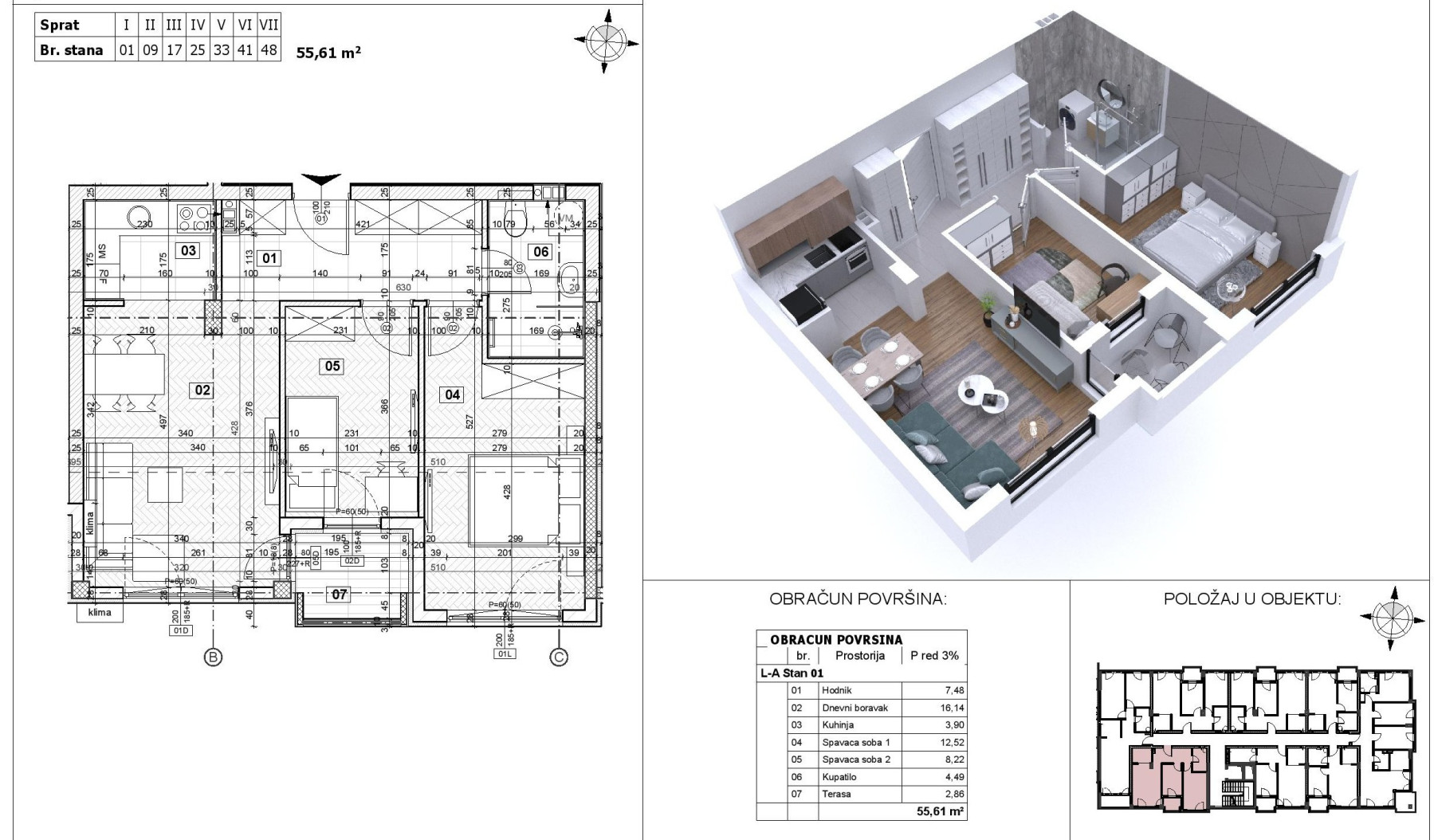 Stan,NOVI SAD,KEJ,kv: 55.61, € 144600, ID: 1040192