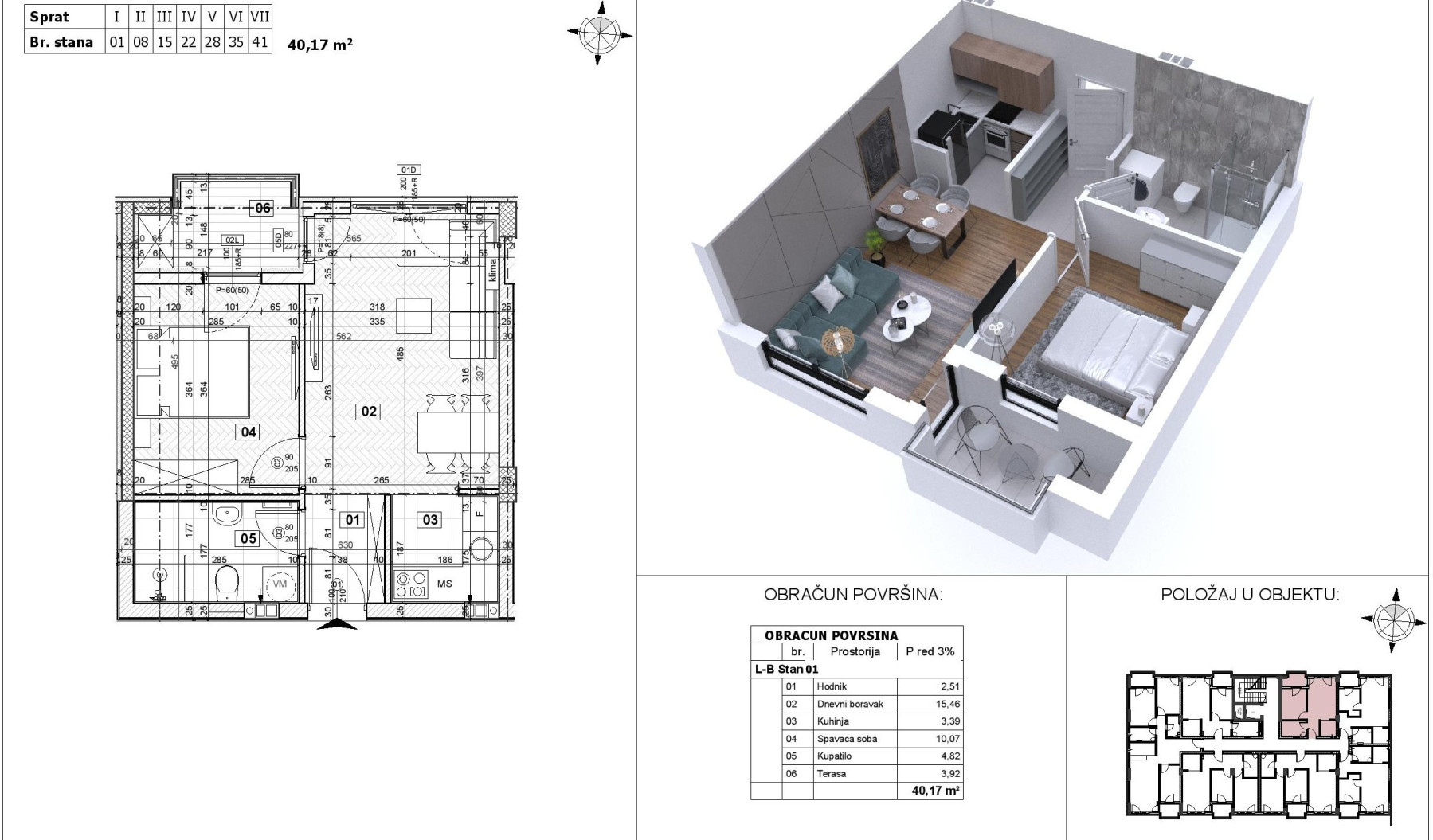 Stan,NOVI SAD,KEJ,kv: 40.17, € 114500, ID: 1040195