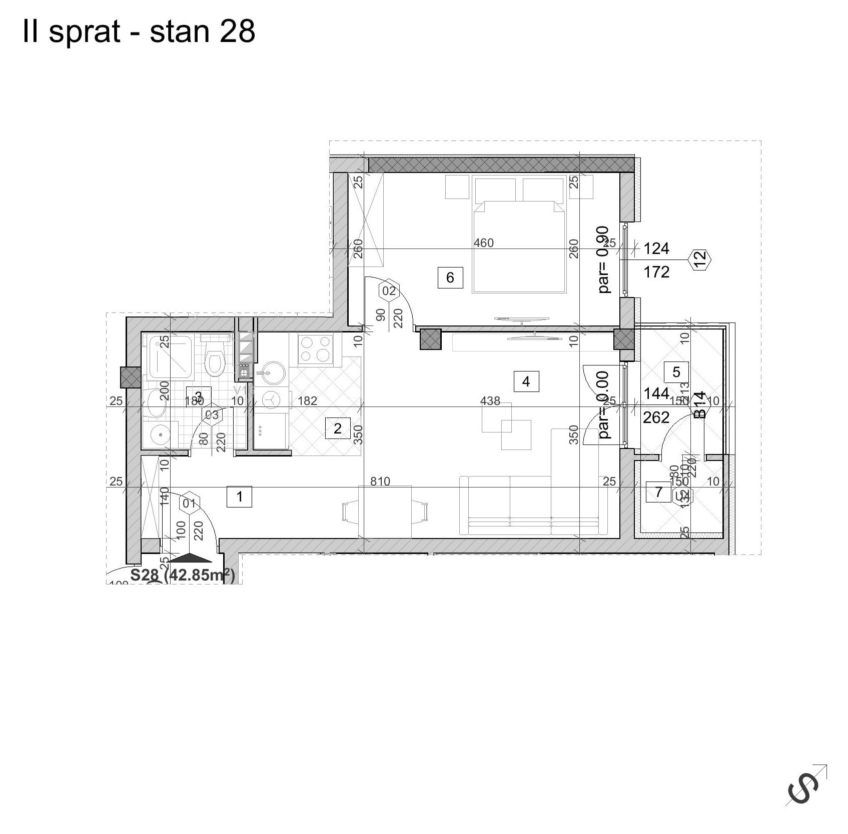 Stan,NOVI SAD,TELEP,kv: 42.85, € 105950, ID: 1040551